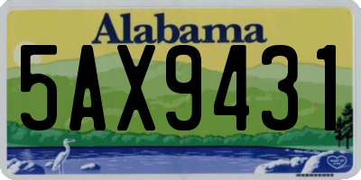 AL license plate 5AX9431