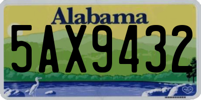 AL license plate 5AX9432