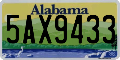 AL license plate 5AX9433