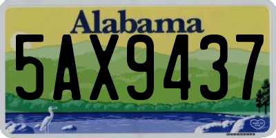 AL license plate 5AX9437