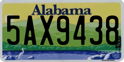 AL license plate 5AX9438