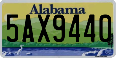 AL license plate 5AX9440