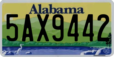 AL license plate 5AX9442