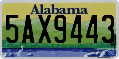 AL license plate 5AX9443