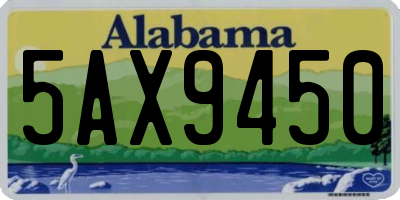 AL license plate 5AX9450