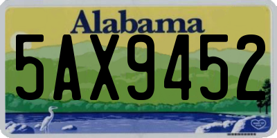 AL license plate 5AX9452