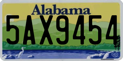 AL license plate 5AX9454