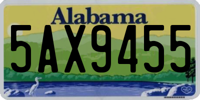 AL license plate 5AX9455