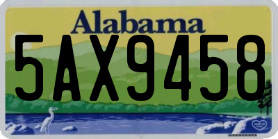 AL license plate 5AX9458