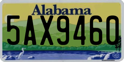 AL license plate 5AX9460
