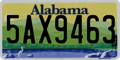 AL license plate 5AX9463