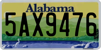 AL license plate 5AX9476