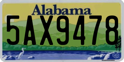 AL license plate 5AX9478