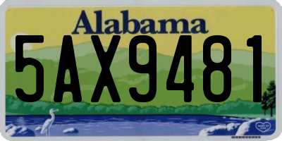 AL license plate 5AX9481