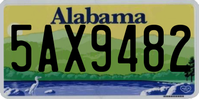 AL license plate 5AX9482