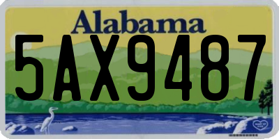 AL license plate 5AX9487