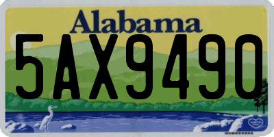 AL license plate 5AX9490