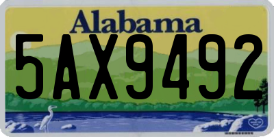 AL license plate 5AX9492