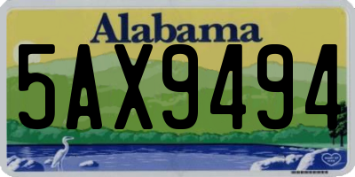 AL license plate 5AX9494