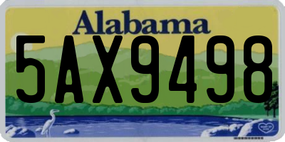 AL license plate 5AX9498