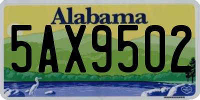 AL license plate 5AX9502