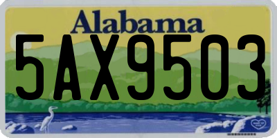 AL license plate 5AX9503