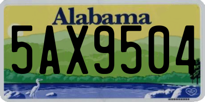 AL license plate 5AX9504