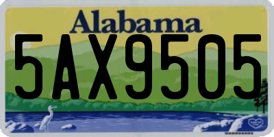 AL license plate 5AX9505
