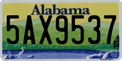 AL license plate 5AX9537