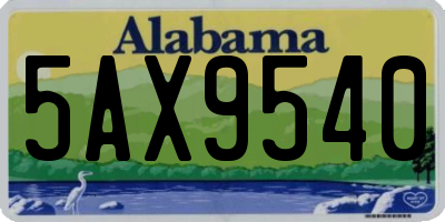 AL license plate 5AX9540