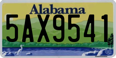 AL license plate 5AX9541