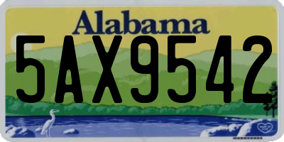 AL license plate 5AX9542