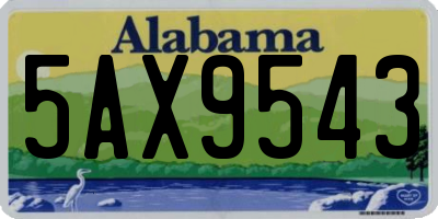 AL license plate 5AX9543