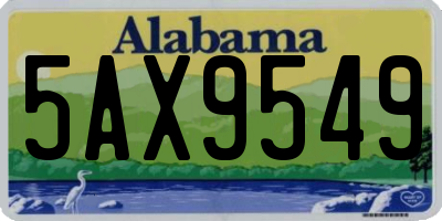 AL license plate 5AX9549