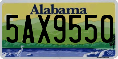 AL license plate 5AX9550