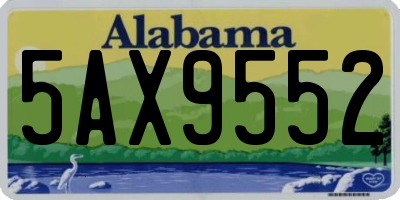 AL license plate 5AX9552