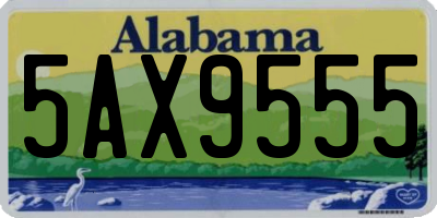 AL license plate 5AX9555