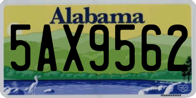 AL license plate 5AX9562