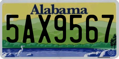 AL license plate 5AX9567