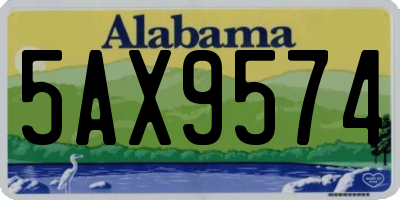AL license plate 5AX9574