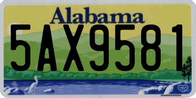 AL license plate 5AX9581