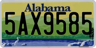 AL license plate 5AX9585