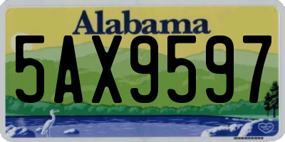 AL license plate 5AX9597