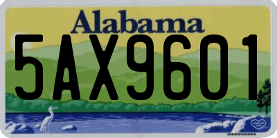 AL license plate 5AX9601