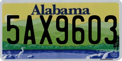 AL license plate 5AX9603