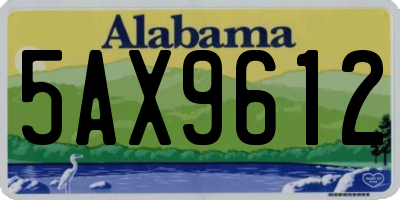 AL license plate 5AX9612