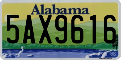 AL license plate 5AX9616