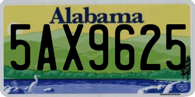 AL license plate 5AX9625