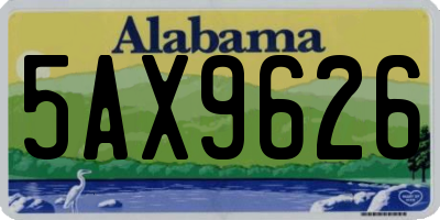 AL license plate 5AX9626