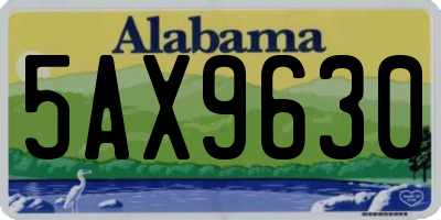 AL license plate 5AX9630